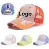 Ball Caps Summer Women Embroidery DIY ponytail baseball cs Femlae Custom Trucker hat Mesh sport c Tie e Visor