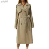 Trenchs Femme Femmes Double Boutonnage Long Trench-Coat Automne Hiver Vêtements Classique Revers Long Sle Coupe-Vent Pardessus avec Ceinture Long OvercoatL231113