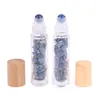 Storage Bottles 10ml Roll On Bottle Essential Oil Natural Jade Roller With Crystal Chip Glass Travel Refillable Containers