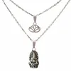 Chaînes gothique éléphant Ganesh Lotus Om Ohm pendentif collier femmes Yoga Hamsa main couches multicouche tour de cou Punk bijoux cadeau