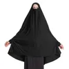 Roupas étnicas Mulheres Muçulmanas Cor Sólida Mangas Compridas Capa Com Capuz Rosto Abaya Hijab Árabe Senhora Modest Oração Ramadan Eid Roupas Maxi Vestido