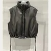 Women's Leather Natural Lambskin Sleeveless Jacket For Women Sheepskin Filled Down Coat H1018