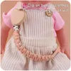 Hartvorm Beech Fopspacifier Clip Diy Pasgeboren Accessoires Baby shower Gift Woven Pacifier Holder Soere Dummy Clips Chain