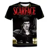 Мужские футболки Scarface 3D Print Shirt Fashion Casual T-shirt Harajuku O Neck Streetwear Unisex Oversized Cool Tee Tops