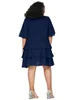 Abiti taglie forti Abito estivo elegante a mezza manica Abito da festa causale Donna Blu navy A-line a strati Grande O-Collo Boho 7XL 8XL