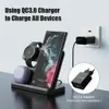 3 في 1 شاحن لاسلكي من موقف Samsung Galaxy S23 S22 21 Ultra S20 15W Fast Charging Dock Station Watch5 Pro Holder Buds2 Pro