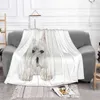 Blankets Westie Top Quality Comfortable Bed Sofa Soft Blanket West Highland White Terrier Pet Dog Portraits Digital