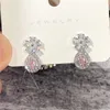 ファッションクリエイティブな小さな花甘いウォータードロップイヤリングジュエリー美しいAAAピンクダイヤモンドグリルスタッドイヤリング