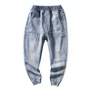 Jeans Garçons Taille Élastique Patchwork Jogger Jeans pour Enfants 6 À 14 Ans Pantalon Printemps et Automne Coréen Vêtements Denim Pantalon 230413