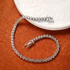 Kedja Oevas 100% 925 Sterling Silver 2mm Tennisarmband för kvinnor Diamond Gemstone Armband Sparkling Bröllop Fina smycken 230412