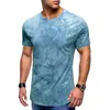 Men's T Shirts Hiphop Summer Dyed Pattern Short Sleeve Fashion T-shirt Men Clothing Casual Harajuku Solid Color High Quality