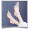 Сандалии 2023 со стразами Baotou, женская сетчатая женская обувь с одной линией и пряжкой, пикантная полые удобные весенне-осенние женские туфли