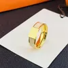 Marca Silver Gold Ring Letter Ring Ring Fashion Charms vintage Rings para Jóias de Fantas de Faixas de Faixas de Casamento