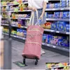 Shopping Carts Folding Shop Bag Cart On Wheels Small Pl Womens Buy Vegetables Organizer Tug Package 210302 Drop Delivery Office Scho Dhnba