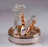 Gorgeous 3Pcs/Set Women Wedding Rings Mosaic CZ Two Tone Romantic Female