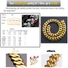 Cubana Rappers Hip Hop Jewelry Fashion 20mm Cuban Link Chain Gold Verbated messing CZ Diamond Iced Out Cubaanse ketting voor mannen