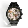 Armbandsur lyx trend presentklocka Butterfly Flower Men's Watches Quartz Business Wrist