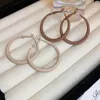 Hoop Earrings Simple Fashion Hollow Coffee Metal For Women