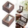 Jewelry Pouches Wedding Ring Box Wooden Storage Case Handmade For Brithday Anniversary Valentines Day Supplies