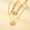 Цепочки Wesparking Emo Golded Choker Collecle Gearl Pendation Women Women Pig Nose Chain Модные украшения