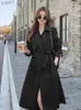 Rów damskich Coats Autumn Streetwear Lose brązowy płaszcz Masowe koreańskie eleganckie czarne kobiety kurtka wiatrówka kategoria podwójna piersi Chicl231113