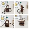 Backpacks PU Leather Children Small Square Shoulder Bags Solid Color Baby Girls Flap Crossbody Bag Kids Leopard Mini Coin Purse Handbags 230412