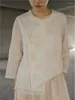 Kadın bluzları Johnature Kadın Ramie Nakış Çiçek Gömlekleri ve Üstleri O boyun boyunlu uzun kola Çin tarzı 2023 Sonbahar
