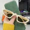 Óculos de sol vintage cateye marca designer elegante mulheres viajando olho de gato na moda doce cor óculos para senhora