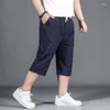 Męskie spodenki Modna moda Summer Casual Men Pure Bawełna luźna męska mens Elastyczna talia