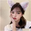 Other Fashion Accessories Cute Beautif Women Girls Cat Ear Headband Necklace Party Cosplay Costume Bell Plush Headwear Hair Accessorie Dhlpk