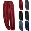 Mäns sömnkläder Trendiga fotledband med dragkammare Djupa Crotch Men Winter Pants Bekväm pyjamas raka hemkläder