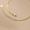 anklets wantme 925 Sterling Silver Simple Double Snake Bone Round Beads Charm Anklet for Women Fine 18K Gold Chain Bohemian Jewelry 231025