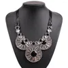 Collier ras du cou en corde noire pour filles, modèle à la mode, pendentif épais, bijoux de fête, vente en gros