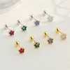 Studörhängen färgglada mini Star Flat Ear Piercing Lob för kvinnor Multicolor CZ Brosk Tragus Rook Body Jewelry Kae245