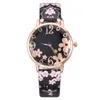 Wristwatches Cute Women's Watches Female Wrist Watch For Women Fashion Purple Leather Flower Digital Ladies Quartz Zegarek Damski GiftWr