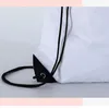 Creative Portable Drawstring Backpacks Solid Color Sports Fashion String Folding Drawstring D210 Polyester Storage Handle Bags VT1625