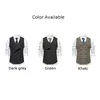 Coletes masculinos elegantes colete de lapela duplo breasted para homens retro colete jaqueta casual e traje inteligente cinza escuro