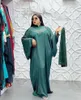 Etnische kleding Afrikaanse jurken voor vrouwen dashiki mode groene drill dolman mouwen jurk chiffon dames marokkaans turks