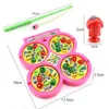 Intelligensleksaker Kids Fishing Toy Electric Rotating Fishing Play Game 4 Fish Plate Set Magnetic Outdoor Sports Toys for Children Gifts Jogo Pesca 230412