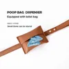 Dog Collars 150 2cm Leather Leash With Poop Bag Dispenser Pet Practical Dogs Traction Walking Leads Running Accessories Rope Ou J4Y6