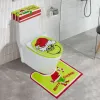 Grinch Christmas Decorations Xmas Bathroom Sets Grinchs Decor Toilet Seat Cover and Rug for Indoor Home Set of 4 1113