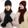 Chapéus cachecóis conjuntos de inverno masculino manter quente conjunto forro de lã gorro telefingers gs engrossar cachecol malha ffler unisex chapéu cor sólida neckerchiefl231111