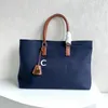 Designer classico grande denim tote la borsa da settimana delle spalle in spiaggia con pelle bovina per donne