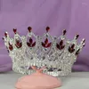 Hårklipp lyxiga vintage Big Wedding Crown pannband Brudtiara Party Show Pageant Accessories Full Rhinestone Claw Chain C28