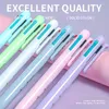 Creative 6Pcs/Set 0.7mm 4-in-1 Colorful Multifunctional Button Ballpoint Pen Student Gift School Stationery Supplies