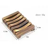 Party Favor Natural Wood Bamboo Soap Dishes Tray Holder Storage Soaps Rack Plate Box Container för baddusch Badrum till sjöss Q43