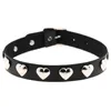 Choker chokers mode punk pu läder hjärta halsband kvinnor gotiska uttalande blomma halsband cosplay harajuku smycken