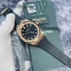 AP İsviçre Lüks İzle Royal Oak Serisi 15500or Siyah Plaka Üç Pin Takvim Ekranı 18K Gül Altın Malzeme Otomatik Mekanik Saat 21 Yıl Garanti Ürün Rirx