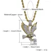 Pendant Necklaces Hip Hop Street Style Electroplated Micro Inlay Trend Golden Animal Jewelry Eagle Men's Personalized Necklace DIY Gift