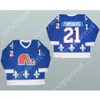 Niestandardowy Peter Forsberg WHA Quebec Nordiques Hockey Jersey New Top Ed S-L-XL-XXL-3XL-4XL-5XL-6XL